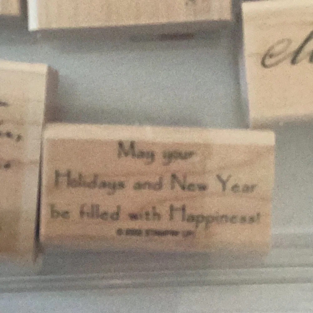 Vintage 2003 Stampin' Up! Wooden Holiday Stamps Set